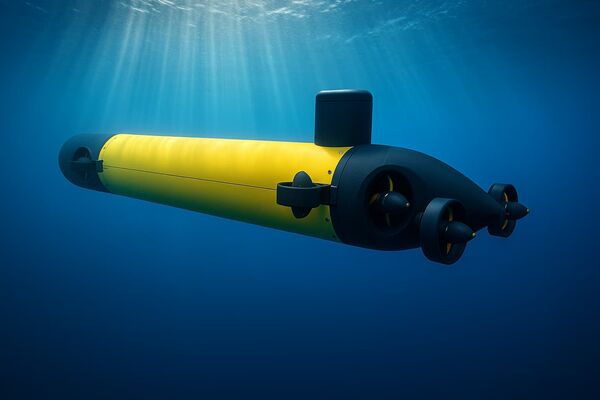 Visuelles Rendering der Unterwasserdrohne, erstellt für das gerade startende Forschungsprojekt SIMON. © Universität zu Lübeck/HPA