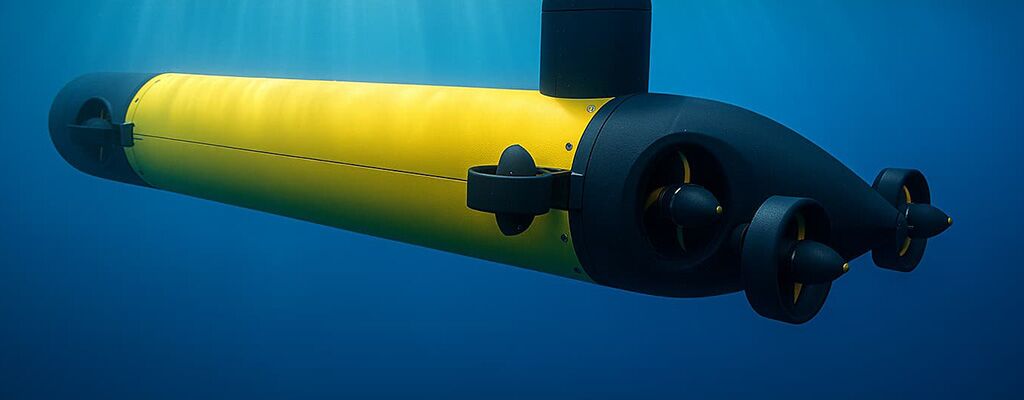 Visuelles Rendering der Unterwasserdrohne, erstellt für das gerade startende Forschungsprojekt SIMON. © Universität zu Lübeck/HPA