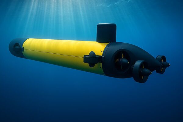 Visuelles Rendering der Unterwasserdrohne, erstellt für das gerade startende Forschungsprojekt SIMON. © Universität zu Lübeck/HPA