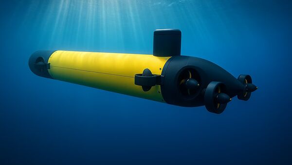 Visuelles Rendering der Unterwasserdrohne, erstellt für das gerade startende Forschungsprojekt SIMON. © Universität zu Lübeck/HPA